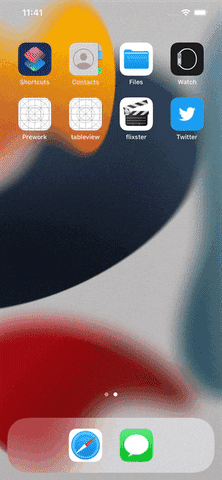 video gif of the Twitter App implementation.